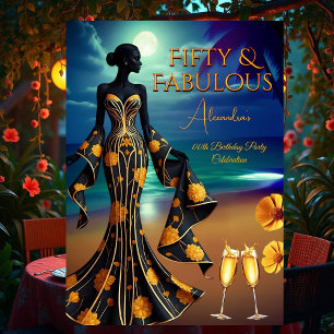 Convites Fabuloso Aniversário Luar Praia Amarelo Dourado Az