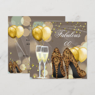 Convites Fabuloso Bege Dourado Champanhe de Leopardo para F