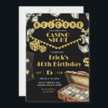 Convites Fabuloso Casino Night 40th 50th Adult Birthday<br><div class="desc">Casino Night Adult Birthday Invite,  Casino 40º 50º e 60º Festa de aniversário Surpresa,  Festa de aniversário de Cartão Poker,  Festa de Reforma do Casino</div>