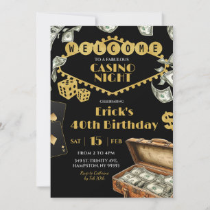 Convites Fabuloso Casino Night 40th 50th Adult Birthday