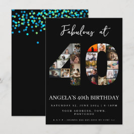 Convites Fabuloso com 40 anos Montagem fotográfica