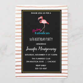 Convites Fabuloso com Flamingo Rosa de Aniversário