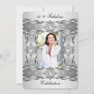 Convites Fabuloso Diamante Branco Prata Jóia Elegante 50 Fo