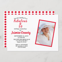 Fabuloso e festa de aniversário vermelha 50