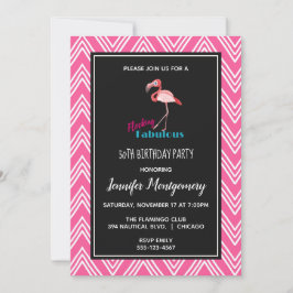 Convites Fabuloso Enxame com Aniversário do Flamingo Rosa