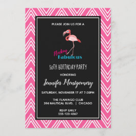 Convites Fabuloso Enxame com Aniversário do Flamingo Rosa