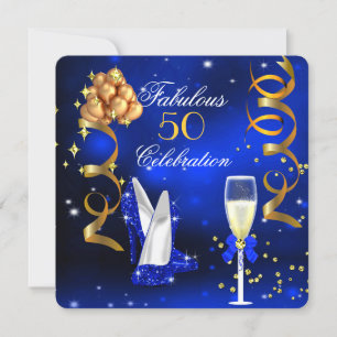 Convites Fabuloso Salão de Champagne Saltos Azuis Reais Dou