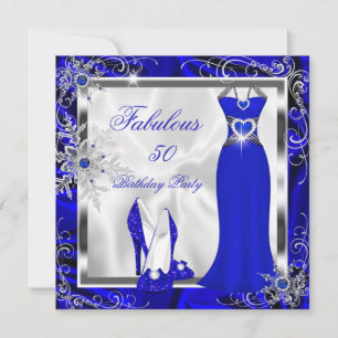 Convites Fabuloso Vestido Azul Royal Prata Salto Alto H9