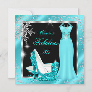 Convites Fabuloso Vestido Azul Teal com Salto Prata para Fe