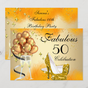 Convites Fabulosos 50 Creme Dourado Amarelo Saltos Altos An