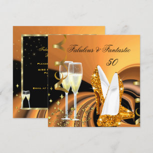 Convites Fabulosos 50 Fantásticos Aniversário de Ouro Abstr