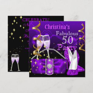 Convites Fabulosos 50 Fantásticos Saltos Altos Roxos Champa