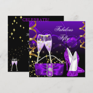 Convites Fabulosos Saltos Altos com Brilho Roxo para Festa