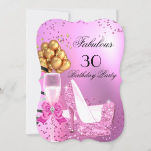 Convites Fabulosos Saltos Altos Rosa Claro Brilhante Aniver