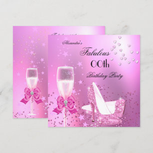 Convites Fabulosos Saltos Rosa Claro Brilhante Aniversário