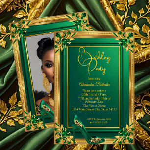 Convites Fabulous Fifty Esmeralda Verde Ouro Salto Alto Gem
