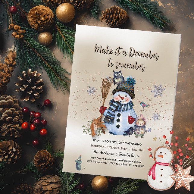 Convites Faça de dezembro para lembrar o Natal (Make it December to remember Christmas Invitation)