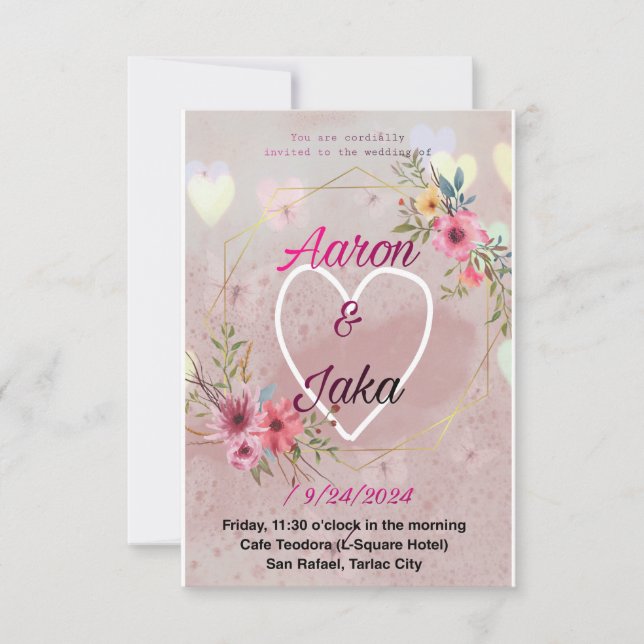 Convites faça do seu dia de casamento um dia memorável (Frente)