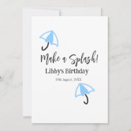 Convites Faça o aniversário da piscina de verão do guarda-c