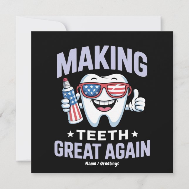 Convites Faça o Excelente dos dentes de novo na América do  (Frente)