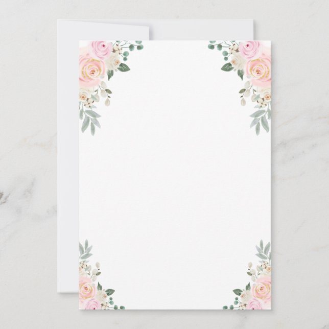 Convites Faça o Seu Próprio Jogo Champanhe Festa Floral (Frente)