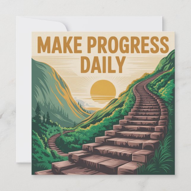 Convites Faça Progresso Diariamente (Frente)