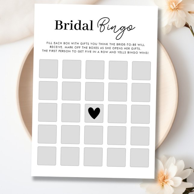Convites Faça seu próprio Chá de panela de jogo (Make Your Own Bridal Shower Bingo Game Card)