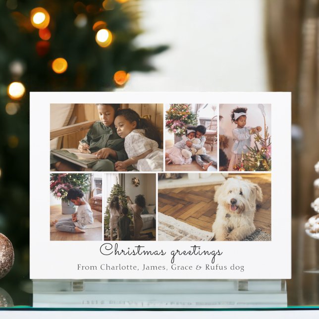 Convites Faça sua própria placa personalizada de colagem de (Make Your Own Photo Collage Personalized Card for Christmas or other occasions from Ricaso)