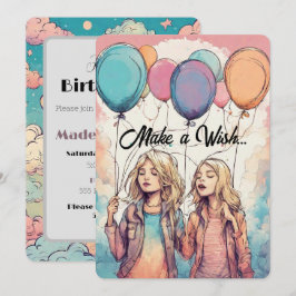 Convites Faça um Desejo para a Festa de Garota de Aniversár