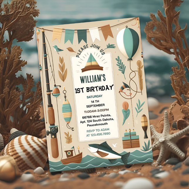 Convites faça um garoto bonitinho Peixe de forma ofísica um (Criador carregado)