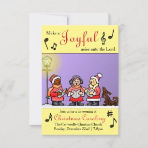 Convites Faça um ruído alegre - 3x5 Caroling Invance