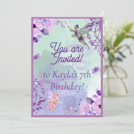 Convites Fada 7 Birthday Watercolor