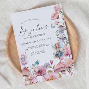 Convites Fada Aniversário, Festa de Jardim, Encantada, Whim