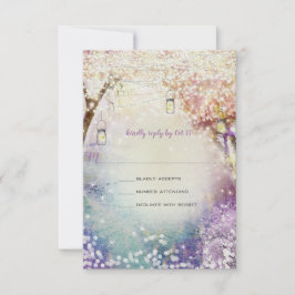 Convites Fada Azul Púrpura Cor-de-rosa Luzes Boho Casamento