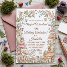 Fada Caprichosa da Floresta Aquarela 5º Aniversári