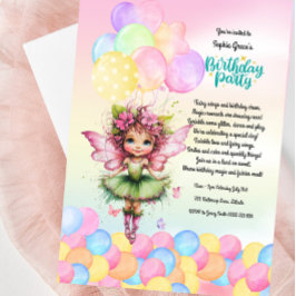 Convites Fada-Convite de aniversário-Fada-Fada-Fada-Fada