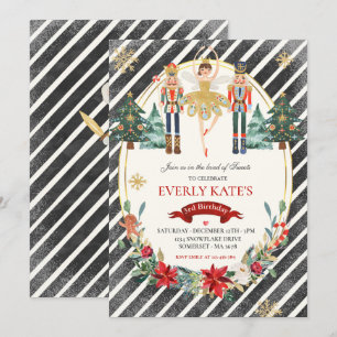 Convites Fada De Açúcar De Ameixa Vermelha E Dourada