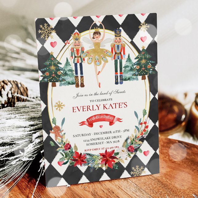 Convites Fada De Açúcar De Ameixa Vermelha E Dourada (Criador carregado)