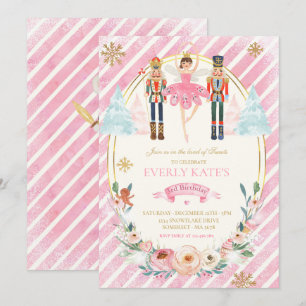 Convites Fada De Açúcar De Plum De Azoto, Rosa E Dourada