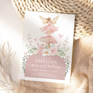 Convites Fada de Fada de Fada Rosa Mudada, Primeiro primeir