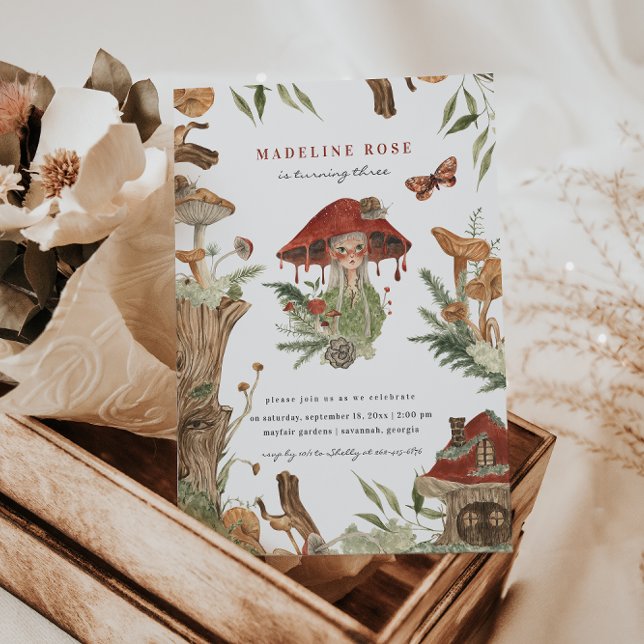 Convites Fada de Floresta Mágica de Outono | Aniversário (Criador carregado)