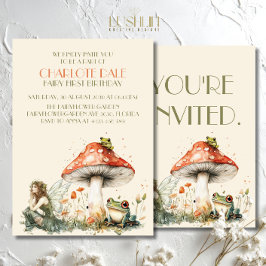 Convites Fada de Jardim Encantada Primeiro Aniversário