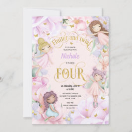 Convites Fada de jardim entonada, convidada de aniversário 