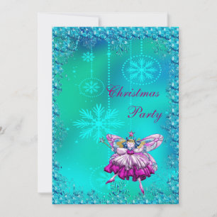 Convites Fada de Natal de Pluma de Açúcar Elegante