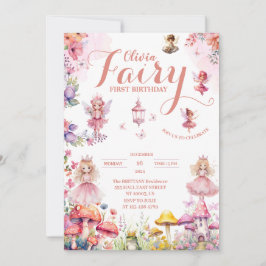 Convites fada de princesa, primeiro aniversário de conto de