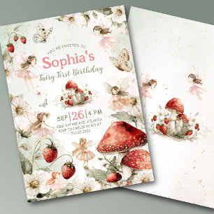 Convites fada do jardim caprichoso primeiro aniversário