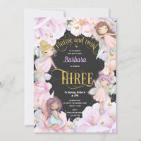 Fada encantada de jardim roxo rosa, aniversário de