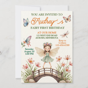 Convites Fada Fada Cura Primeiro Aniversário