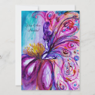 CONVITES FADA FLOR CUTE CAPRICHOSA EM ROSA, BRILHOS DOURADO