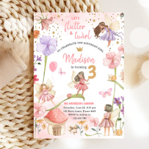 Convites Fada Floresta Mágica Jardim Menina Fada Aniversári